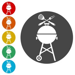 Grill Icons set Flat Graphic Design - Illustration 