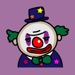 Clown avatar cartoon vector