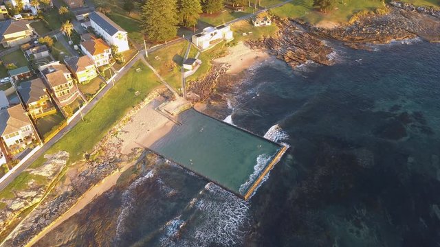 Aerial view of ocean pool