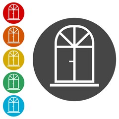 Window Icons set Flat Graphic Design 