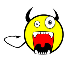 Angry Devil Halloween Cartoon
