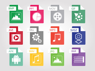 Set of flat design icons for Business, SEO and Social media marketing