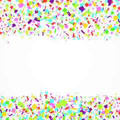 Bright festive merry abstract falling colorful confetti background