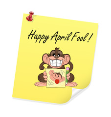 Funny Monkey Showing Monkey Drawing - Happy April Fool