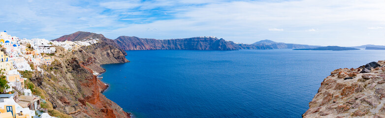 Obraz premium Panorama of the town of Oia, Santorini Island, Greece
