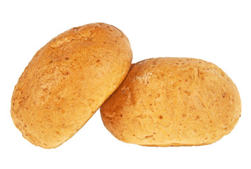 Two buns isolated on white background