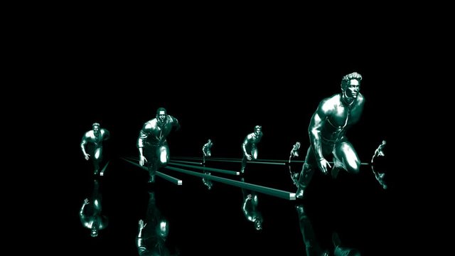 Business Success Concept with Running Men Art