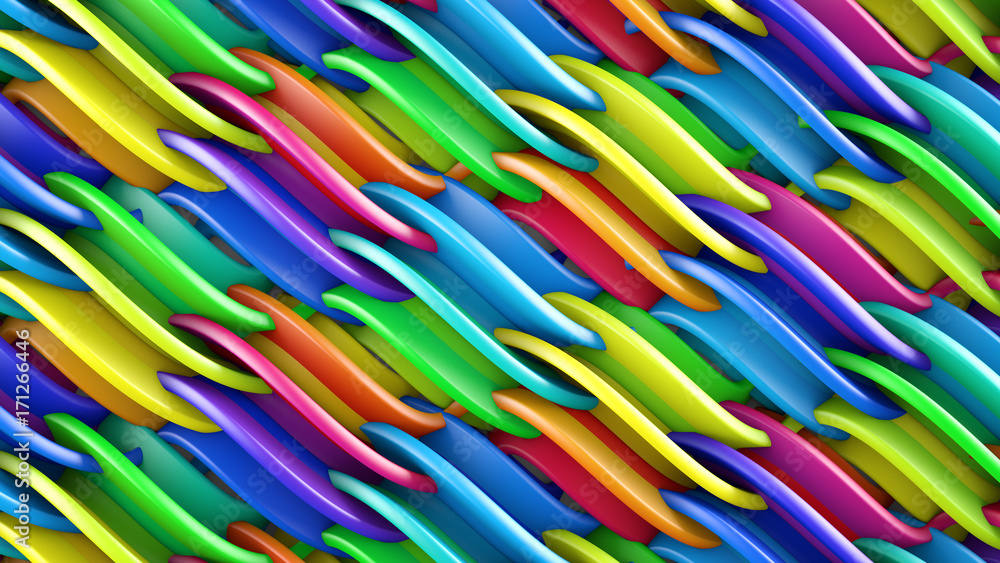Poster abstract colorful shape 3d rendering