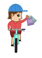Shopping Girl on Cycle