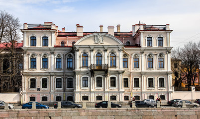 Fototapeta na wymiar Facade of historical building in St.Petersburg, Russia