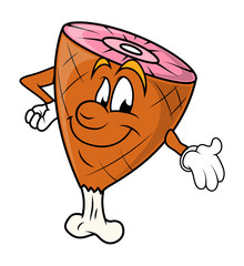 Cartoon Gammon Meat Character Vector