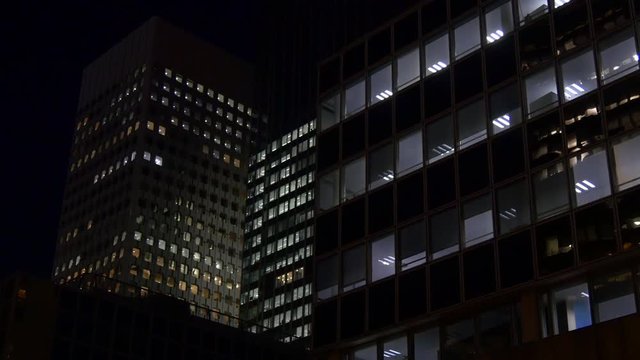 night lights paris la defense arch business area modern architecture panorama 4k france
