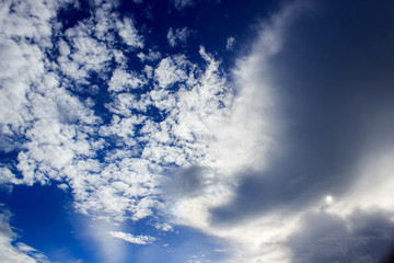 Beautiful blue sky and cloud background textured.