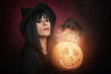 mujer en halloween