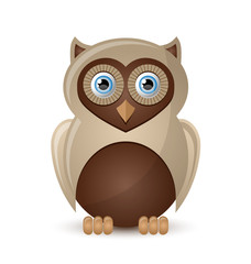 Cute and funny owl character isolated on white background
