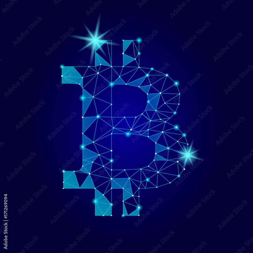 Poster crypto currency bitcoin. net banking mining future technology vector concept. cryptography finance d