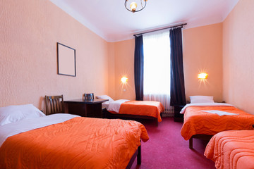 Interior of a hostell bedroom