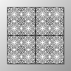 Seamless abstract ornamental black and white pattern. Vector illustration