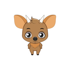 Cute stylized cartoon pudu illustration ( for fun educational purposes, illustrations etc. )
