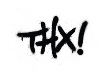 graffiti THX chat abbreviation in black over white