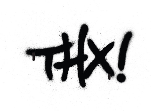Fototapeta graffiti THX chat abbreviation in black over white