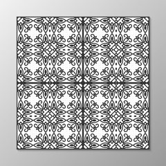 Seamless abstract ornamental black and white pattern. Vector illustration
