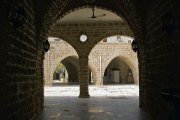 Fototapeta na wymiar Ancient Arc at Old Jaffa street, Israel