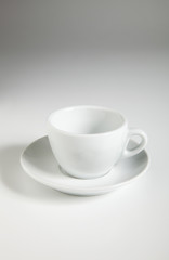 Ceramic espresso cup on white background