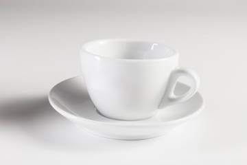 Ceramic espresso cup on white background