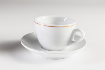 Ceramic espresso cup on white background