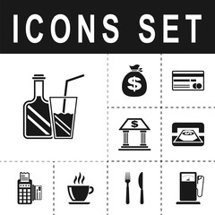 icon bottle with glass