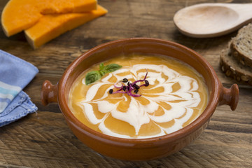 Soup pumpkin Top view