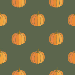 Pumpkin seamless pattern. Thanksgiving element background