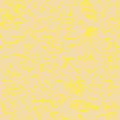 シームレスパターン　秋の植物