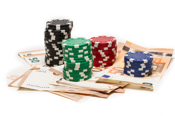 Geld und Casino Chips   