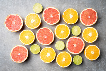Colorful fruits background. Close up
