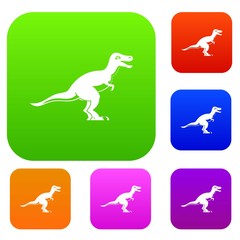 Theropod dinosaur set color collection