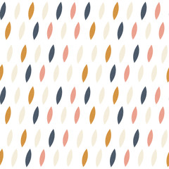 Scandinavian vintage style design background. Vector seamless pattern with simple leaves.