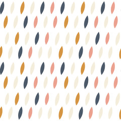 Scandinavian vintage style design background. Vector seamless pattern with simple leaves.