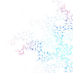 Structure molecule and communication. Dna, atom, neurons. Scientific concept for your design. Connected lines with dots. Medical, technology, chemistry, science background. Vector illustration.