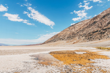 desert landscape at badwater basin  in death valley