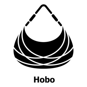 Hobo Bag Icon, Simple Black Style