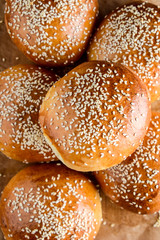 Homemade hamburger rolls.