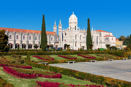 The Jeronimos Monastery in Lisbon, Portugal.
