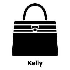 Kelly bag icon, simple black style