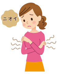 体臭を気にする女性