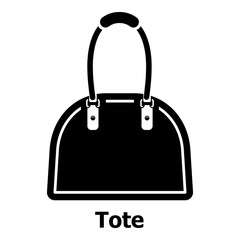 Tote bag icon, simple black style