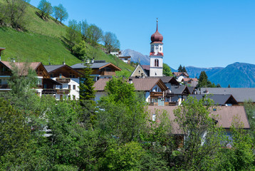 Church of the village in South Tyrol, Telves Racines, Trentino Alto Adige, Italy