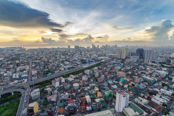 Metro Manila Skyline at Sunset , Philippines