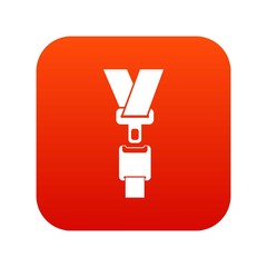 Safety belt icon digital red